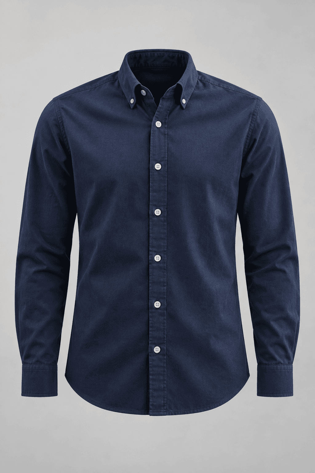 Illustrative navy button-down shirt
